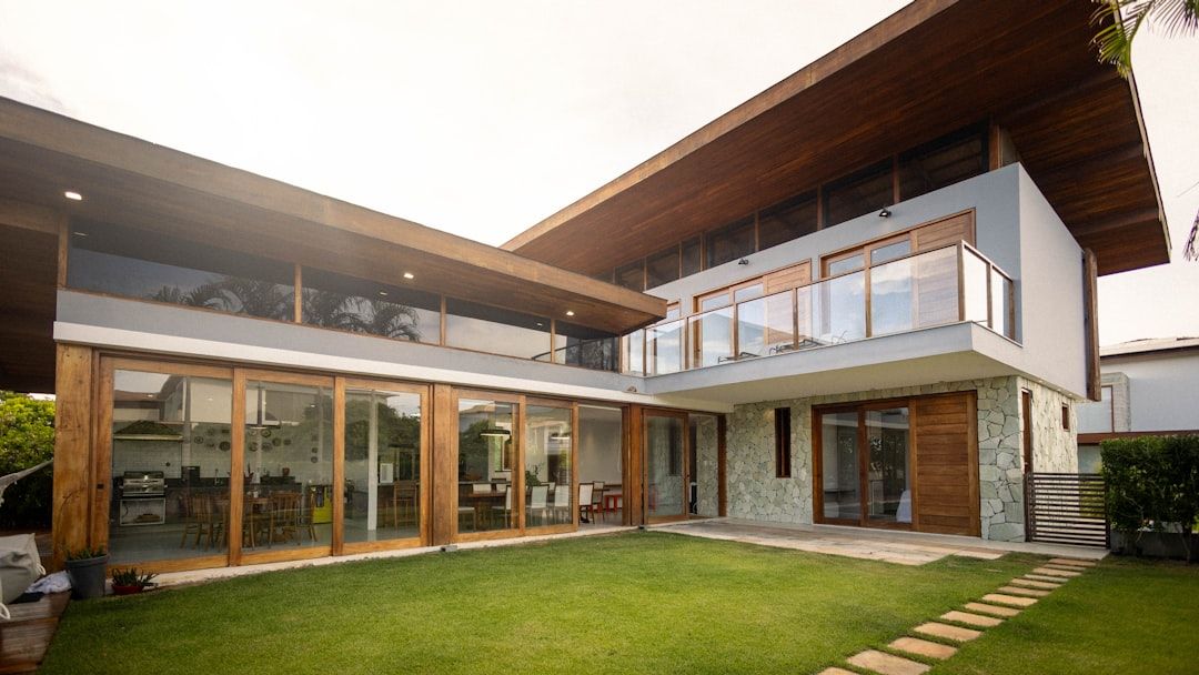 Modern home with floor-to-ceiling windows